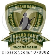Clipart Army Soldier Shield And Banner Sample Text Logo Royalty Free Vector Illustration by Lal Perera