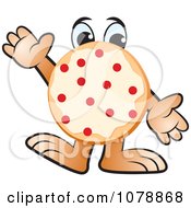 Clipart Pepperoni Pizza Waving Royalty Free Vector Illustration by Lal Perera