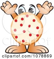 Clipart Pepperoni Pizza Holding Its Arms Up 1 Royalty Free Vector Illustration by Lal Perera