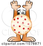 Clipart Pepperoni Pizza Holding Its Arms Up 3 Royalty Free Vector Illustration
