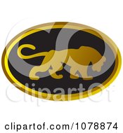 Poster, Art Print Of Black And Gold Panther Oval Logo