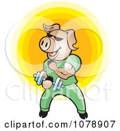 Poster, Art Print Of Bodybuilder Pig Lifting Weights