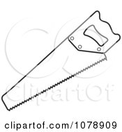 Clipart Outlined Hand Saw Royalty Free Vector Illustration