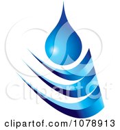 Poster, Art Print Of Blue Droplet And Wave Logo