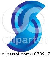 Clipart Split Blue S Shaped Circle Logo Royalty Free Vector Illustration