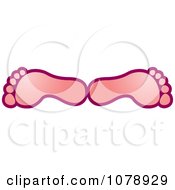 Clipart Two Pink Footprints Royalty Free Vector Illustration by Lal Perera