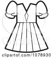 Clipart Outlined Girls Dress Royalty Free Vector Illustration