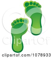 Poster, Art Print Of Two Green Footprints