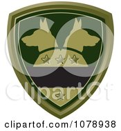 Poster, Art Print Of Green Alsatian Dog Shield Logo