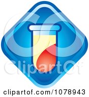 Clipart Test Tube And Blue Diamond Icon Royalty Free Vector Illustration