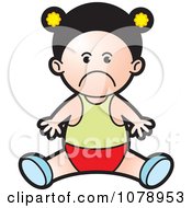 Clipart Sad Baby Girl Royalty Free Vector Illustration