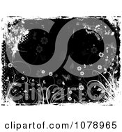 Clipart Grungy Black And White Floral Background Royalty Free Vector Illustration