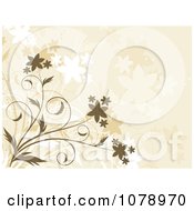 Poster, Art Print Of Beige Floral Background With Flowers 2