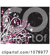 Poster, Art Print Of Pink And Black Floral Background