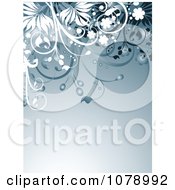 Poster, Art Print Of Blue Floral Invitation Background With Vines 4