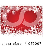 Clipart Red Christmas Background With Baubles Snowflakes And Copyspace Royalty Free Vector Illustration
