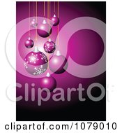 Poster, Art Print Of Purple Christmas Background With Baubles And Copyspace