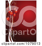 Poster, Art Print Of Red Christmas Background Baubles And Copyspace 1