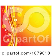 Clipart Orange Floral Background With A Wave And Circles Royalty Free Vector Illustration by KJ Pargeter