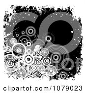 Clipart Black And White Grungy Circle Background Royalty Free Vector Illustration by KJ Pargeter