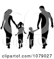 Poster, Art Print Of Silhouetted Family Holding Hands