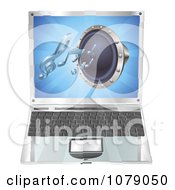 Poster, Art Print Of 3d Audio Speaker Emerging From A Laptop Computer