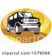 Poster, Art Print Of Black And White Suv Over Orange Rays