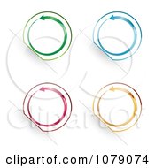 Clipart Colorful Circular Arrow Stickers Inserted In Holders Royalty Free Vector Illustration
