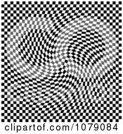 Poster, Art Print Of Black And White Twisting Checkered Background