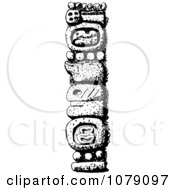 Clipart Black And White Mexican Totem Pole Royalty Free Vector Illustration by David Rey