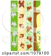 Poster, Art Print Of Vertical Rabbit Squirrel Deer And Bird Banners