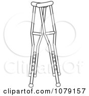 Poster, Art Print Of Pair Of Outlined Medical Crutches