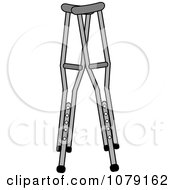 Clipart Pair Of Metal Medical Crutches Royalty Free Vector Illustration by Pams Clipart