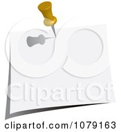 Clipart Yellow Push Pin Tacking A Blank Note To A Wall Royalty Free Vector Illustration