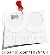 Clipart Red Push Pin Tacking A Blank Note To A Wall Royalty Free Vector Illustration by Pams Clipart