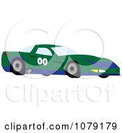 Poster, Art Print Of Green And Blue Race Car