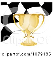 Poster, Art Print Of Gold Trophy Cup And Checkered Race Flag