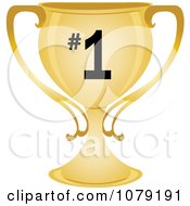 Clipart Gold Number 1 Trophy Cup Royalty Free Vector Illustration