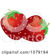 Clipart Ripe Red Strawberries Royalty Free Vector Illustration by Pams Clipart