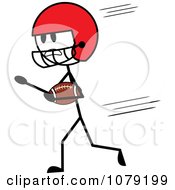 Stick Man American Football Player Running