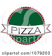 Poster, Art Print Of Pizza Banner Over A Green Circle Logo