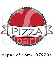 Poster, Art Print Of Pizza Banner Over A Red Circle Logo