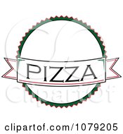 Poster, Art Print Of Pizza Banner Over A White Circle Logo