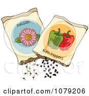 Poster, Art Print Of Packets Of Daisy Flower And Bell Pepper Seeds