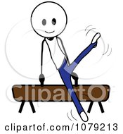 Clipart Stick Person Gymnast On The Pommel Horse Royalty Free Vector Illustration by Pams Clipart