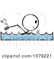 Clipart Stick Person Swimming Royalty Free Vector Illustration