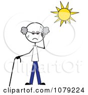 Poster, Art Print Of Senior Stick Man Sweating In The Sun