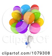 Clipart 3d Ivory School Boy Holding Balloons Royalty Free CGI Illustration
