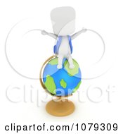 Poster, Art Print Of 3d Ivory School Boy Sitting On A Desk Globe