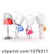 Poster, Art Print Of 3d Ivory School Kids In Line At A Gum Ball Machine